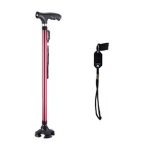 럼버웰 지팡이 고급형 4발 어르신 할머니 경량 2중 안전 길이조절, 와인