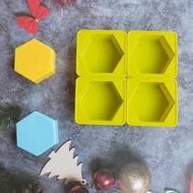 비누만들기diy 실리콘몰드제작 수제 디자인 석고 방향제 몰드 4캐비티 육각형 실리콘 비누 몰드 Diy 핸드, 한개옵션0