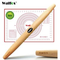 베이킹 불도장 인두 작업대 매트 스톤 WALFOS프렌치 롤링 핀 및 실리콘 페이스트리 세트 너도밤나무 소재 18 인치 파이 크러스트 쿠키 파스타 피자 더그
