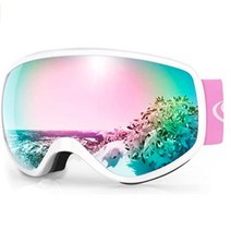 스키고글 방풍안경 고글 선글라스 findway 마스크 anti-fog uv protection ski goggles skiing snowboarding 바이크 선글라스, 그레이 핑크 퍼플