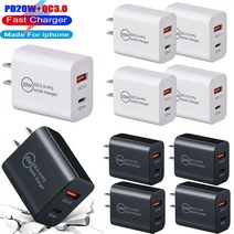 가성비100 개/몫 20W 고속충전 + C PD 휴대용 어댑터 12 프로 호환 S22 htc 샤오미 화웨이, 01Plug Black White
