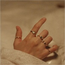 셀러허브 여성패션 [] 여자 여름 바다패션 바캉스 크라운 하트 세트 반지