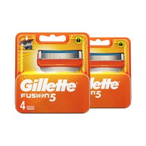 [더 오래가는 독일정품] 질레트 퓨전5 면도날 4입x2개(총 8개) / 프로글라이드&파워 호환 / 스테인리스 5중날 / 윤활밴드