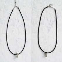 노이드비 2종세트 남녀공용 써지컬스틸 가죽끈 목걸이줄 3mm