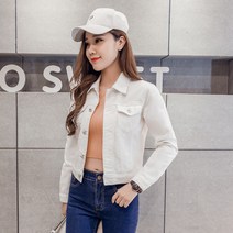 FANSYLI 여성 데님 재킷 가을 쇼트 코트 8FF