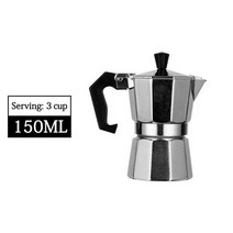 moka pot 이탈리아 커피 머신 에스프레소 알루미늄 간헐천 커피 메이커 주전자 라떼 스토브 클래식 커피 바리스타 액세서리600ml, 1-150ml