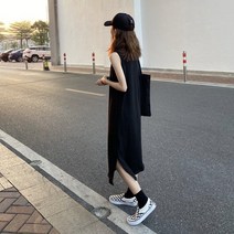 여성 맥시 여름 민소매 파티 한국어 패션 조끼 분할 롱 원피스 21