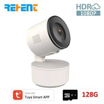 CCTV 방범 보안 감시 IP 카메라 현관 문 스마트폰 가정용 매장 무선 초소형 펫 씨씨티비 rehent tuya 2mp 미니 wifi 실내 홈 motion 감지 경고 사이렌, 2mp 캠 128g, 오 플러그