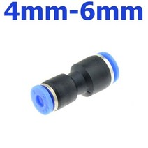 공기 공압 10mm 8mm 6mm 12mm 4mm 16mm OD 호스 튜브 원터치 푸시 스트레이트 가스 피팅 플라스틱 퀵 커넥터, 4mm-6mm