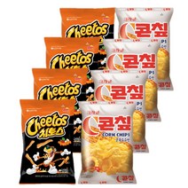 롯데 크라운 스낵모음 치토스 매콤달콤 82gx4개+C콘칩 70gx4개 (총8개), 1세트, 608g