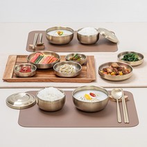 주방미학 한상차림 티타늄 코팅 골드 스텐 반상기 세트 2인 16p, 주방미학 한상차림 2인 16p