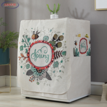 ANYOU 캐릭터 세탁기먼지방지커버 면마 세탁실수납 원룸세탁기 세탁기 커버 드럼세탁기 커버, 하트꿀벌