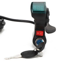 자전거 용품 부품 전기 자전거 엄지 스로틀 onoff 스위치 키 잠금 lcd 디스플레이 전자 자전거 스쿠터 핸들 바 스로틀 액셀러레이터 그립, 없음