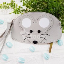 생쥐 가죽 미니 파우치 만들기 키트 세트 재료 미술 수업 활동 도안 꾸미기 방과후 동물 가방