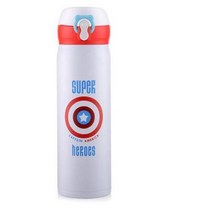 대용량보온병 산악용 캠핑용 3L 패션 절연 물병 스포츠 및 야외 히어로 보온병 컵 188 스테인레스 스틸 리그 진공 플라스크 여행 유니온 머그잔 400ml, 3.400ml  Captain America