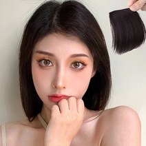 볼륨업 옆머리 똑딱이 부분가발(다크브라운)
