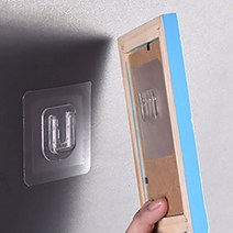 솔플레이스 초강력 접착식 투명 후크 홀더 욕실 화장실 청소도구 걸이 다용도 만능 무타공 부착형 콘센트 멀티탭 고정 홀더 못없이액자걸기 벽에붙이는고리, 1세트 ( 8개 )