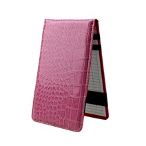 CRESTGOLF 골프 스코어카드 커버 케이스 가죽 방수 수첩 골프 점수 기록 1개, 핑크