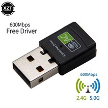 유심 라우터 이동식 와이파이 인터넷 에그 데이터 차량용 미니 usb 어댑터 802.11ac 동글 네트워크 카드 600mbps 2.4g amp 노트북용 5g 듀얼 밴드 무선 무료, 녹색 스티커