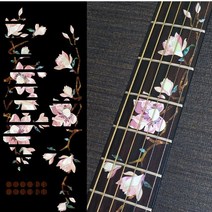 인레이 스티커 Pink Flower No.166 통기타 프렛마커용 데칼 악기 스티커 기타꾸미기