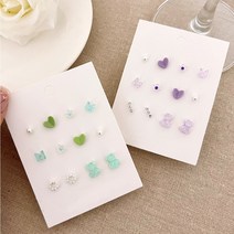 로지 파스텔 925실버 은침 귀걸이 2세트