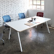[스탠딩회의테이블] 디자인키노 플랫폼M7 회의용 테이블 1800, 회의테이블A/상판오크/다리화이트