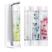 미국발송 DRINKPOD FIZZpod 소다 메이커 - 스파클링 워터 머신 물병 3개 캡 3개 워터 탄산 캡 1개 및 설명서(한글이 아닐 수 있음) - 수제 탄산수 주스, White +5PK Stur Drink Mix