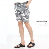 남자 린넨 반바지 카모 밀리터리 밴딩 숏 팬츠 시원한 남여공용 커플룩 빅사이즈 바지