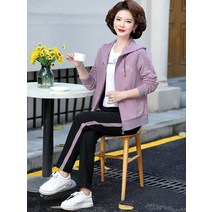 중년룩 아줌마큰옷 봄의상 50대트레이닝복 60대 코디
