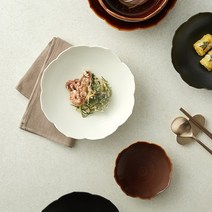 광주요 모던 연화 오목접시 3p 657650, 설빛
