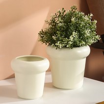 마카롱 북유럽풍 세라믹화분 2종세트, 소형 아이보리+민트, 소형(아이보리민트)