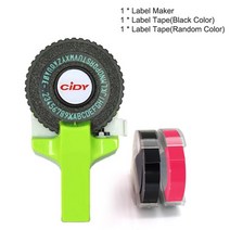 CIDY 미니 소형 휴대용 프린터 DIY Handhold 타자기 라벨 메이커 MOTEX E101 레터링 기계 3D 엠보싱 수동, 03 green_01 기타