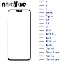 휴대폰액정수리 폰수리 LCD 5PCS 블랙 디지타이저 센서 유리 Xiaomi Redmi 10 5 8 8A 9 9A 9C K20 K30 K30s 플러스 프로 터치 스크린 렌즈, [04] For Redmi Note 6 pro