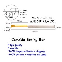 보링 툴 작은 보어 mkr 6mm 30mm 깊이 r1 반경 홈 가공 카바이드 미니 홀 바