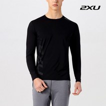 [2XU] 코리아 남성 버티컬 라운드넥 긴팔티셔츠_XUG3110BLK