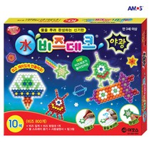 콩꼬물마켓 아모스 비즈데코 야광 우주여행 만들기 비즈 아트 미술 놀이 DIY 도안 리필 세트, 혼합 색상