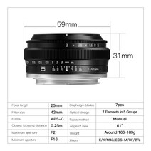 캠코더렌즈 카메라렌즈 TTartisan 25mm F2 APS-C 렌즈 후지 X 소니 E Z 캐논 EF-M 시그마 파나소닉 L 올림, 02 캐논 RF