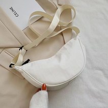 야구선수목걸이 야구목걸이 솔리드 컬러 여성용 체스트 백 대용량 크로스 바디 하프 문 디자인 벨트 데일리, 02 Black