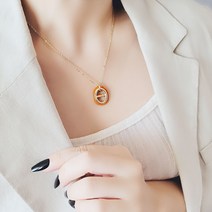 명품 클립 볼드 체인 목걸이 메달 샹달 연예인 여자 대학생 40대 엄마 목걸이 2438791EA