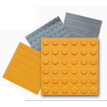 PVC 시각장애인 사각 점자블럭 보도블럭 바닥표시, 옐로우 블라인드 슬레이트(4개) 30x30