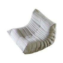 빈백 쿠션 침대 방석 대형 1인용 의자 인테리어 거실, 미색 극세사 가죽