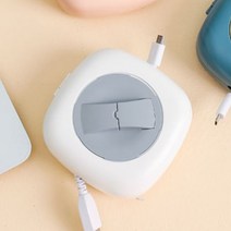 월드유한 USB 충전기 보관함 이어폰 줄정리 줄감개 케이블 정리 케이스 홀더, 선정리탭-화이트, 1개