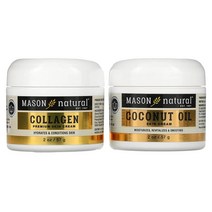 Mason Natural (메이슨 내추럴) Mason Natural 코코넛오일 스킨 크림 + 콜라겐 프리미엄 스킨 크림 2팩 각 57g(2oz), 4개
