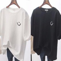2세트 여름 반팔 레터링 티셔츠 페이웃음T