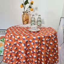 SKANDSALO 식탁매트 참신한 전원 꽃무늬 식탁보 티테이블보 코튼린넨 물방지 사각형 테이블보 먼지방지커버 천, T01-겨자 옐로우-꽃가지, C01-140*200cm(적합 140직사각형 식탁)