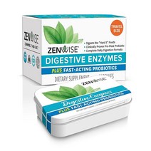 Zenwise Health 소화 효소 프로바이오틱스 프리바이오틱스 180개입 2달 분 및 팽창 완화/여성 남성용/아밀라아제 브로멜레인 함유 락토스 흡수 206232, 15 Count (Pack of 1)