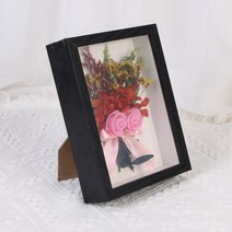 납골당액자 추모 영정사진 미니 수목장 장식 비석 말린 꽃용 다목적 딥 3D 프레임 나무 사진 북유럽 그림자 상자 표본 홀더 벽 3cm 깊이, 23.Black - 8inch (20x20cm)