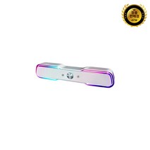 로이체 2채널 멀티미디어 RGB 레인보우 LED 게이밍 사운드바 스피커, 화이트에디션, RSB-G5000