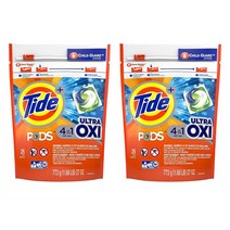타이드 포즈 캡슐 세제 26입 2팩 4 in 1 울트라 옥시 Tide Pods Ultra Oxi Liquid Detergent Pacs 26 Count (Packaging May Vary), 1set