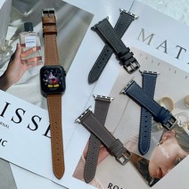 해피클램 애플워치 호환 앱송 가죽 스트랩, 브라운, 42/44/45mm